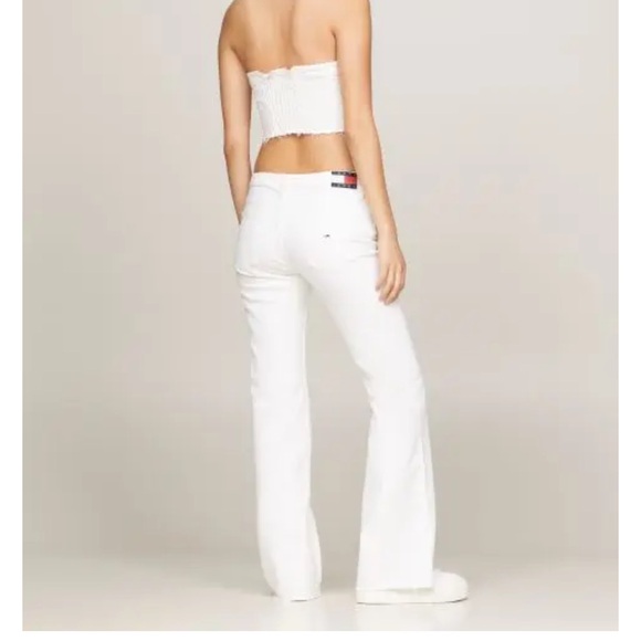 NWT Tommy Hilfiger Jeans White Denim Button-Up Bustier Size XS X small Cropped - Picture 13 of 14